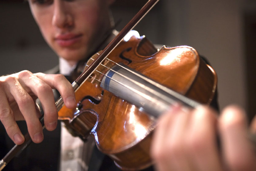 An Amati violin being used as part of a concert series.